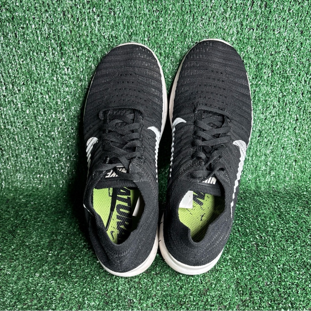 Nike Free RN Flyknit Women's‎ Size 8 Running Shoes Black White - Picture 5 of 12